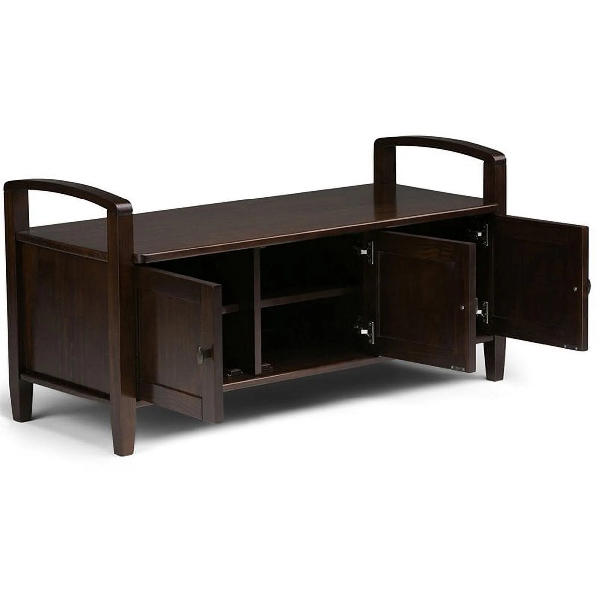 22" Wood Entryway Bench in Tobacco Brown Stain X377011