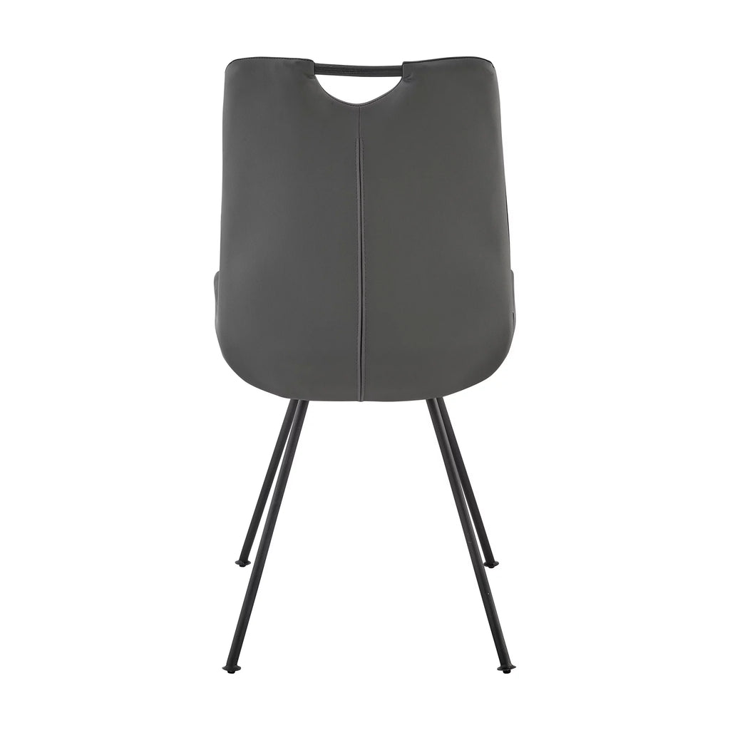 Grey Faux Leather Dining Chair Set of 2 Z5089