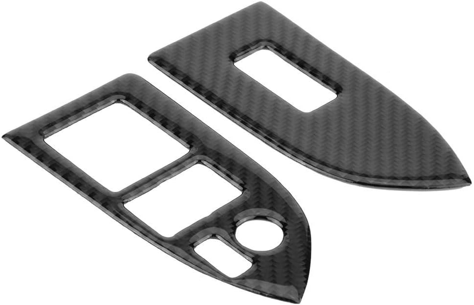 Carbon Fiber Self-Adhesive Window Switch Button Cover Trim, Pack of 2 K3490
