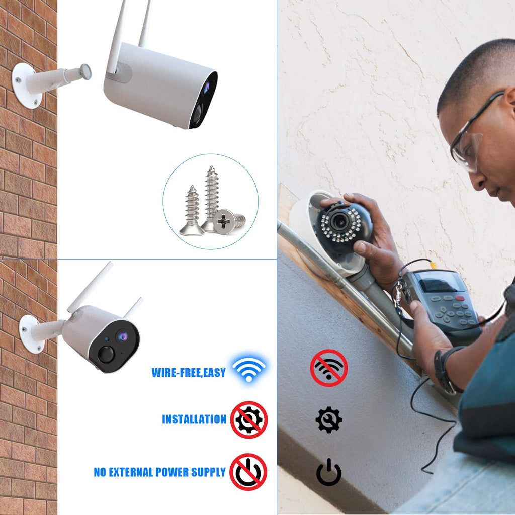 Wireless Outdoor Security Camera with 1080P Night Vision A292749