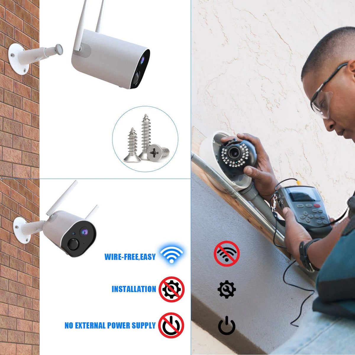 Wireless Outdoor Security Camera with 1080P Night Vision A292749