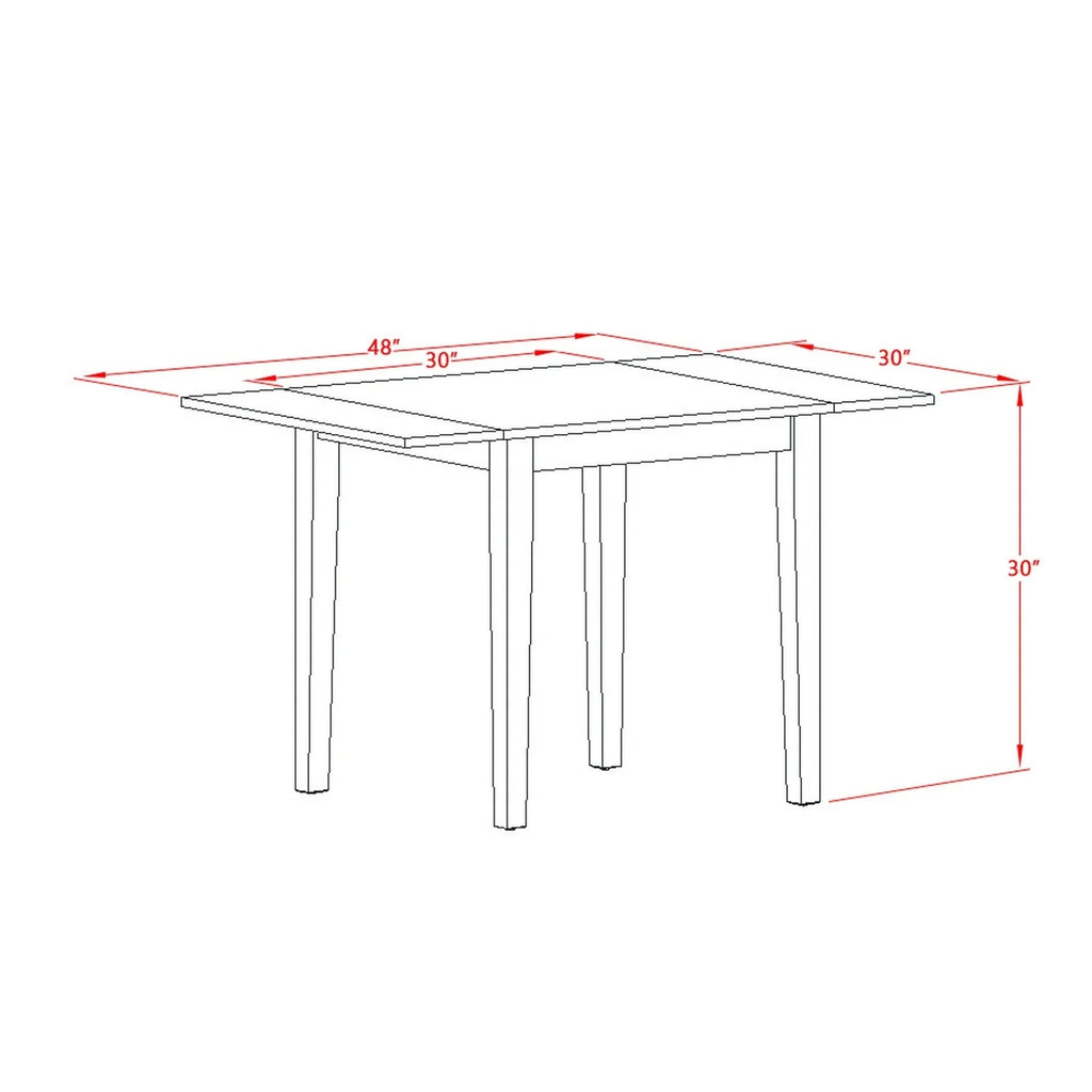3 Pc Dining Table Set with Hard Wood Seat and Panel Back T5164