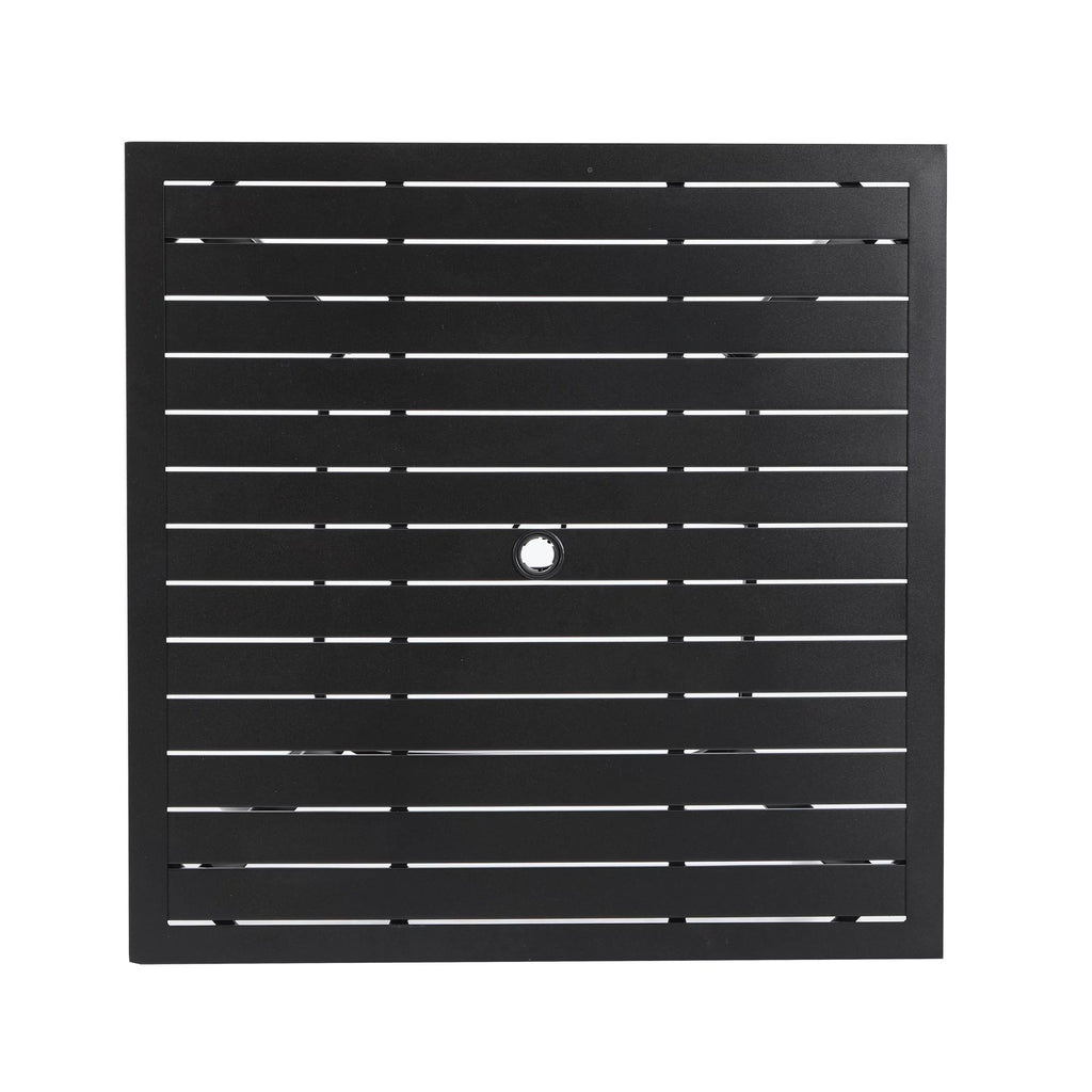 5 Pieces Patio Dining Sets Outdoor Metal All Weather Furniture Sets with Umbrella Hole, Black Z90502