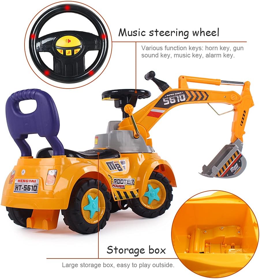 Ride-on Excavator Car with Sounds & Lights J9039