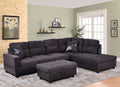 3 PCS L-Shaped Sectional Sofa Set with Storage Ottoman and Pillows Y67956
