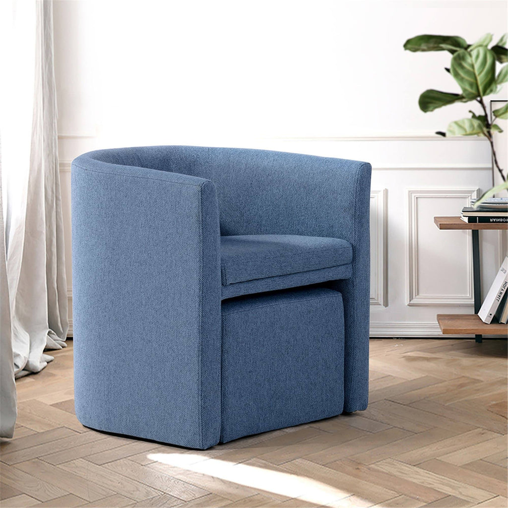 Blue Accent Chair with Ottoman H959