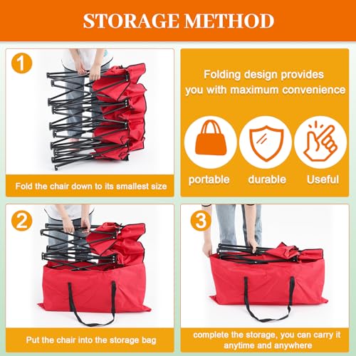 Portable 4 Seat Foldable Soccer Bench with Pockets and Carrying Bag G1037