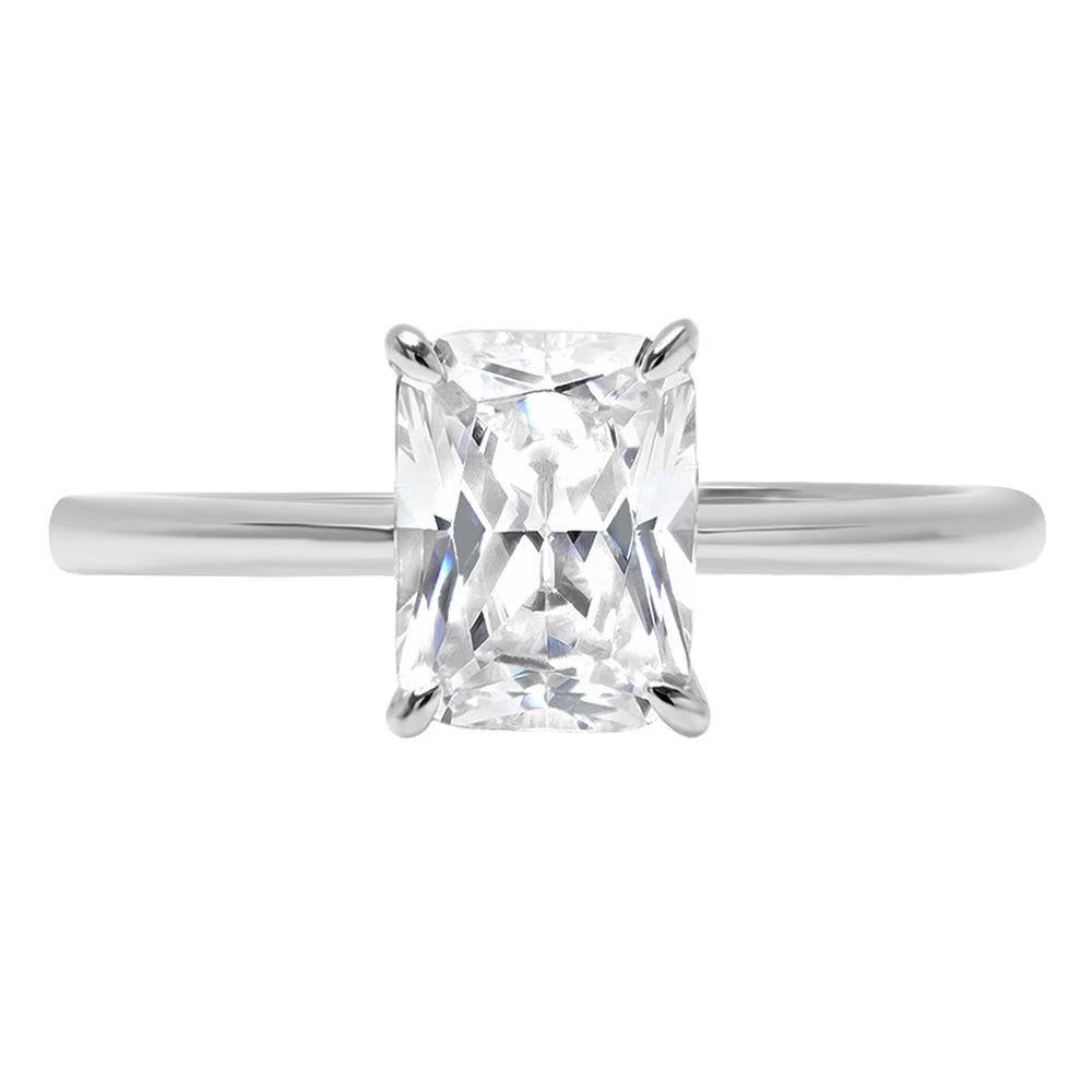 18k White Gold Solitaire Ring J58861