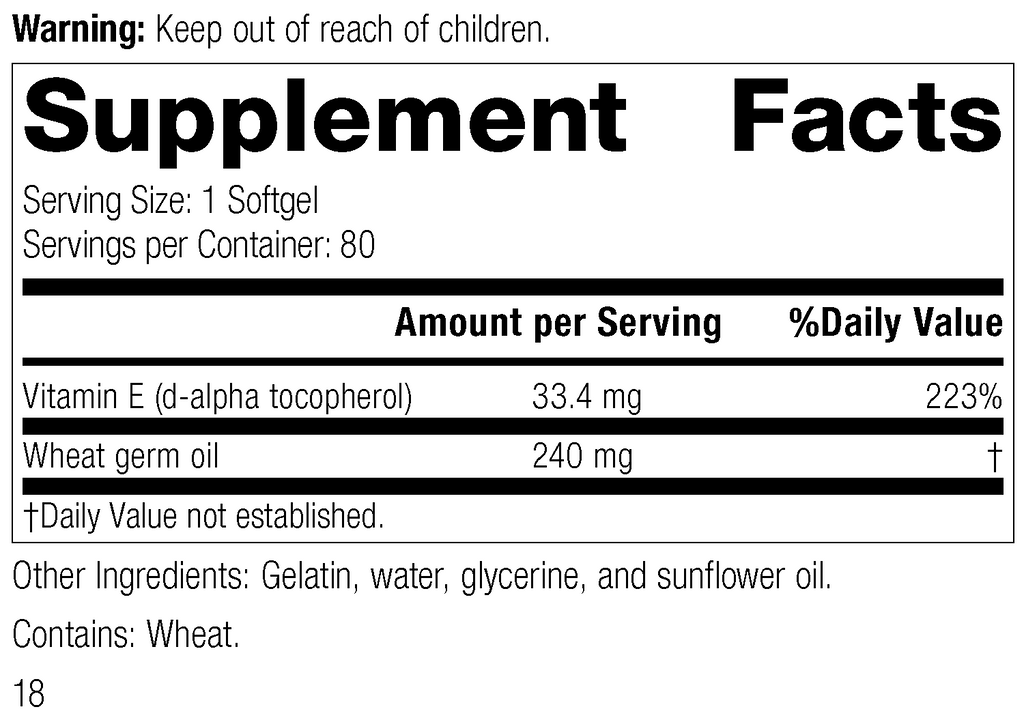 Wheat Germ Oil 80 Softgels D10352
