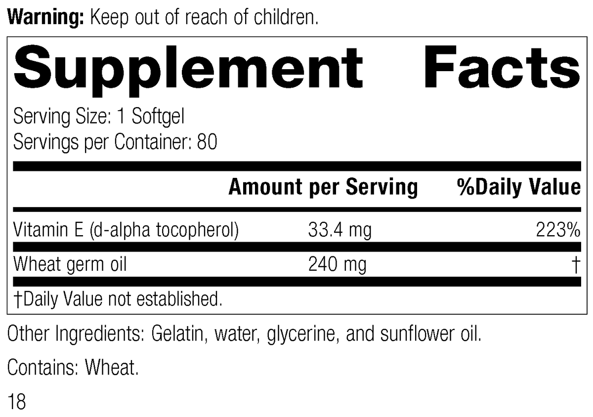 Wheat Germ Oil 80 Softgels D10352