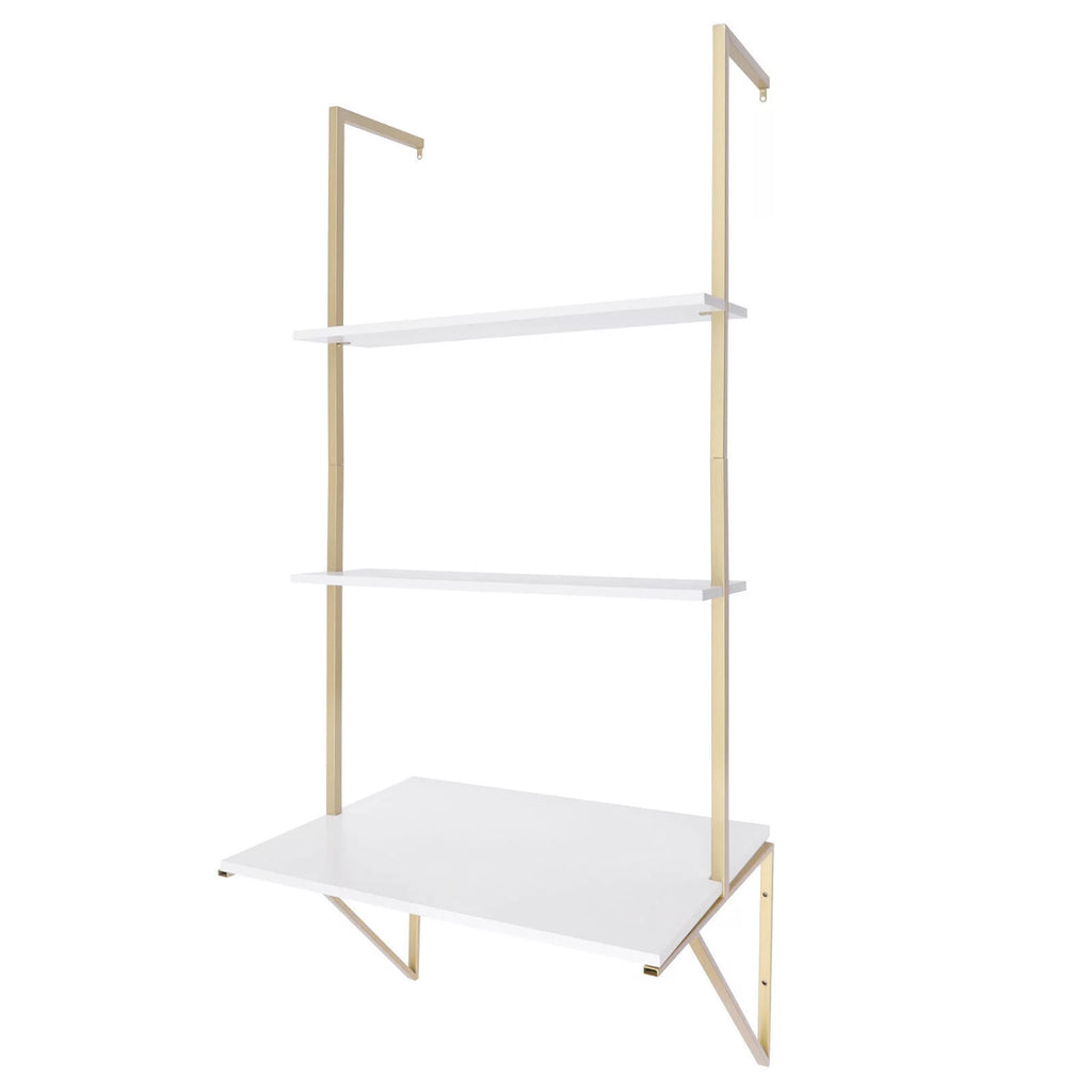 Wall-mounted 3 Tier White Ladder Desk V136