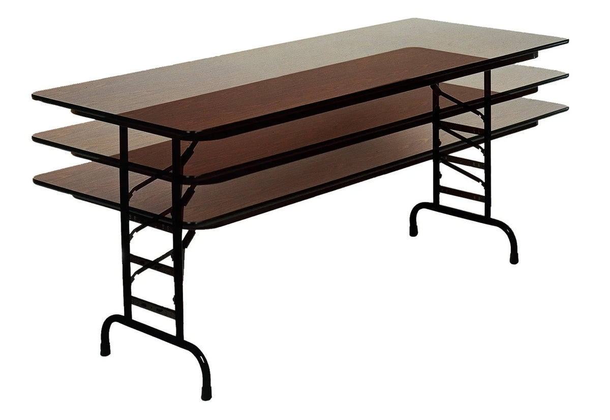 Adjustable Height Folding Table, Walnut D713067