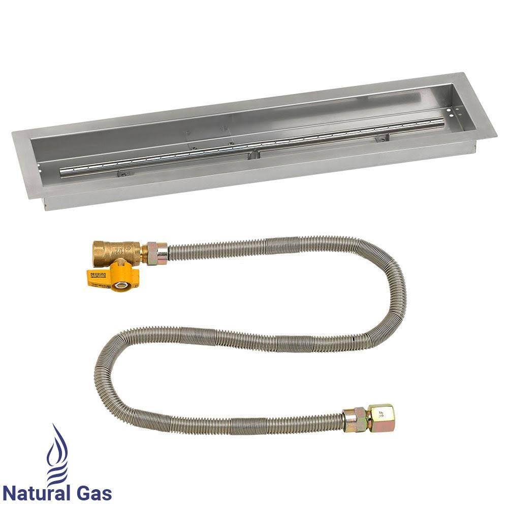 48x22 Linear Stainless Steel Drop-in Fire Pit Pan with Spark Ignition Kit F74516