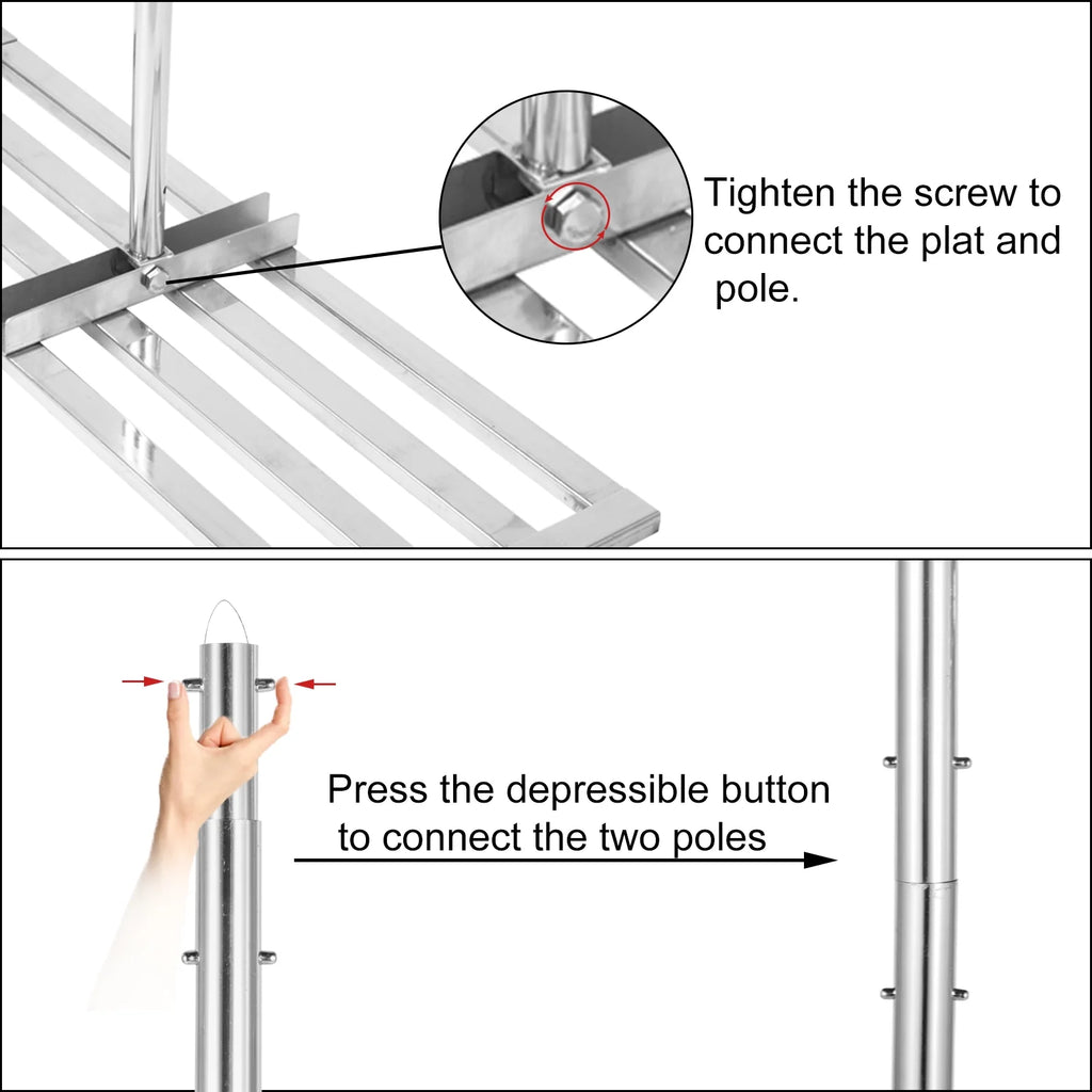 30 x 10in Stainless Steel Lawn Leveling Rake with 77 in Handle M77982