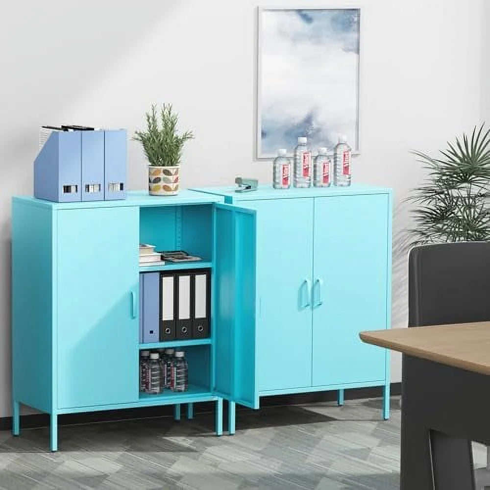Metal Cabinet Locker with Hanging Rod and Adjustable Shelves I13436