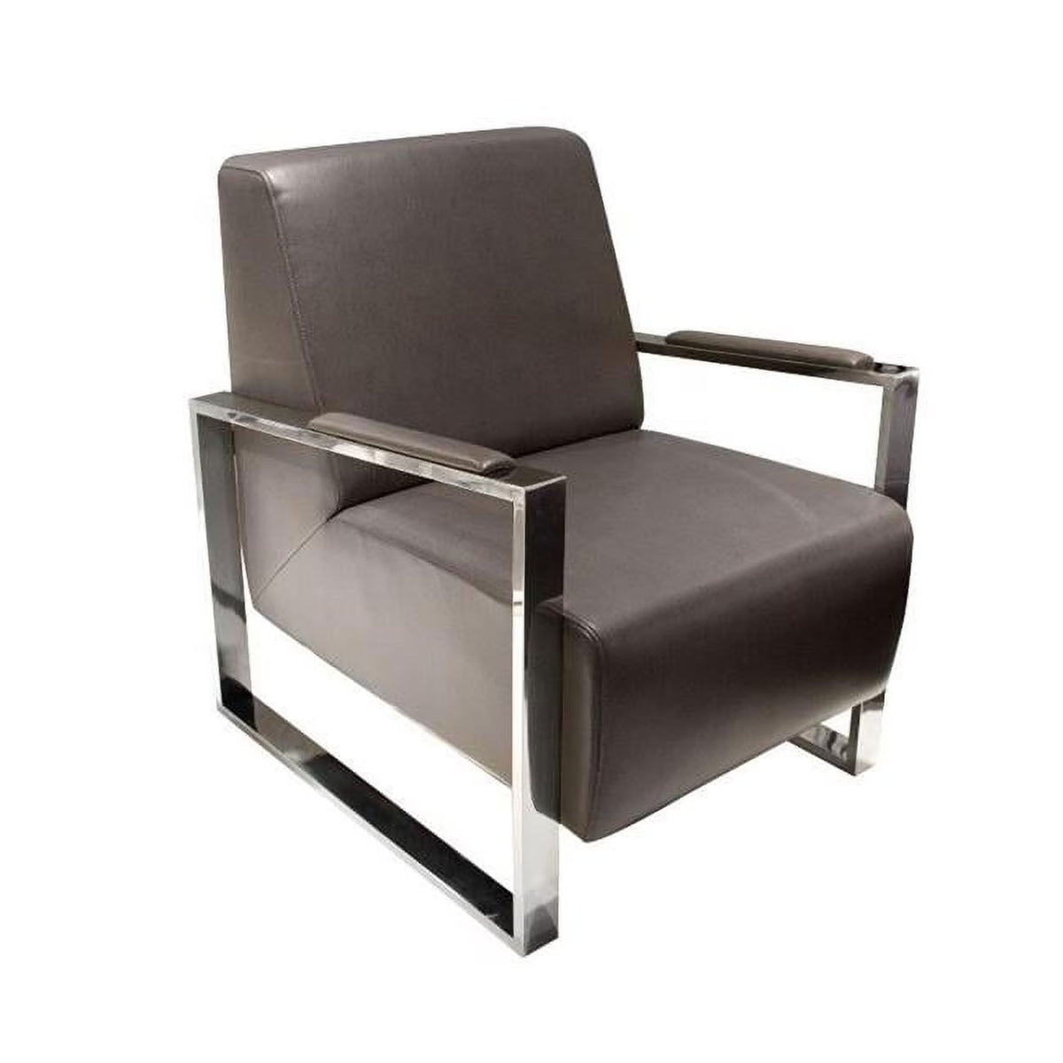 Elephant Grey Accent Chair with Stainless Steel Frame F99321
