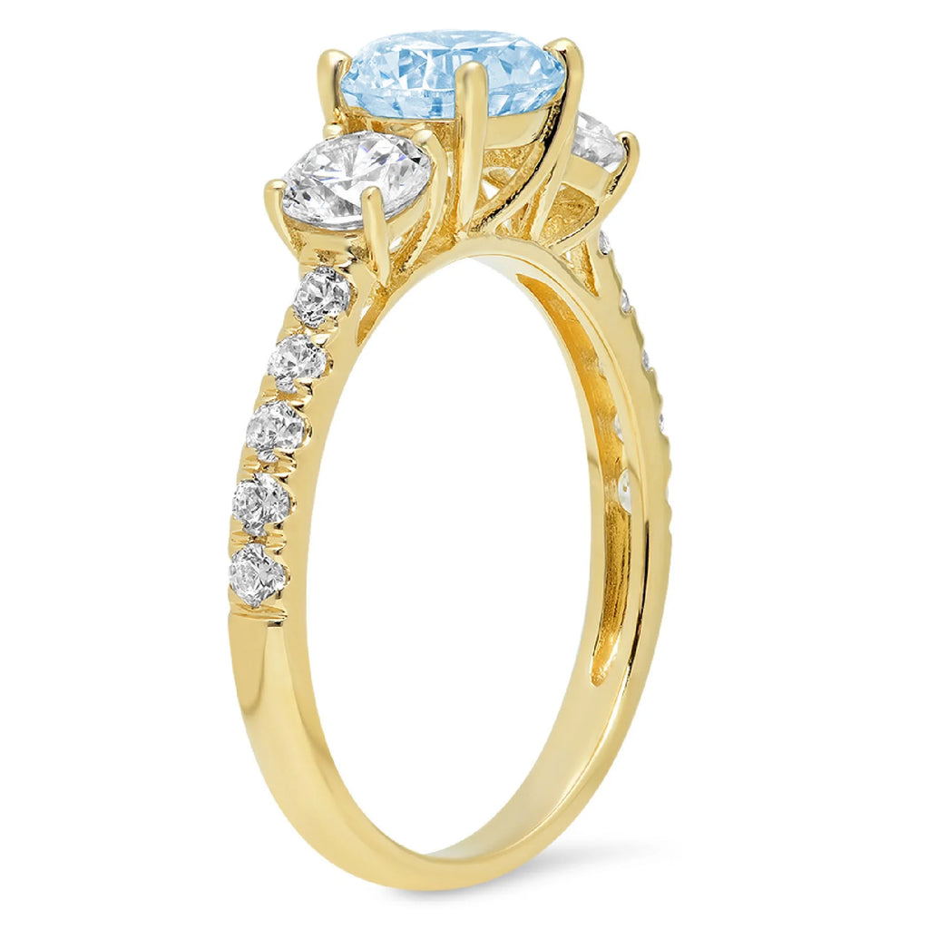 18k Yellow Gold Three-Stone Ring X750