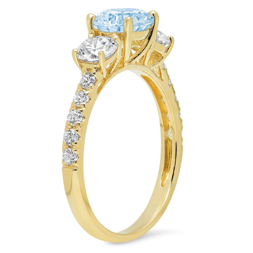 18k Yellow Gold Three-Stone Ring X750