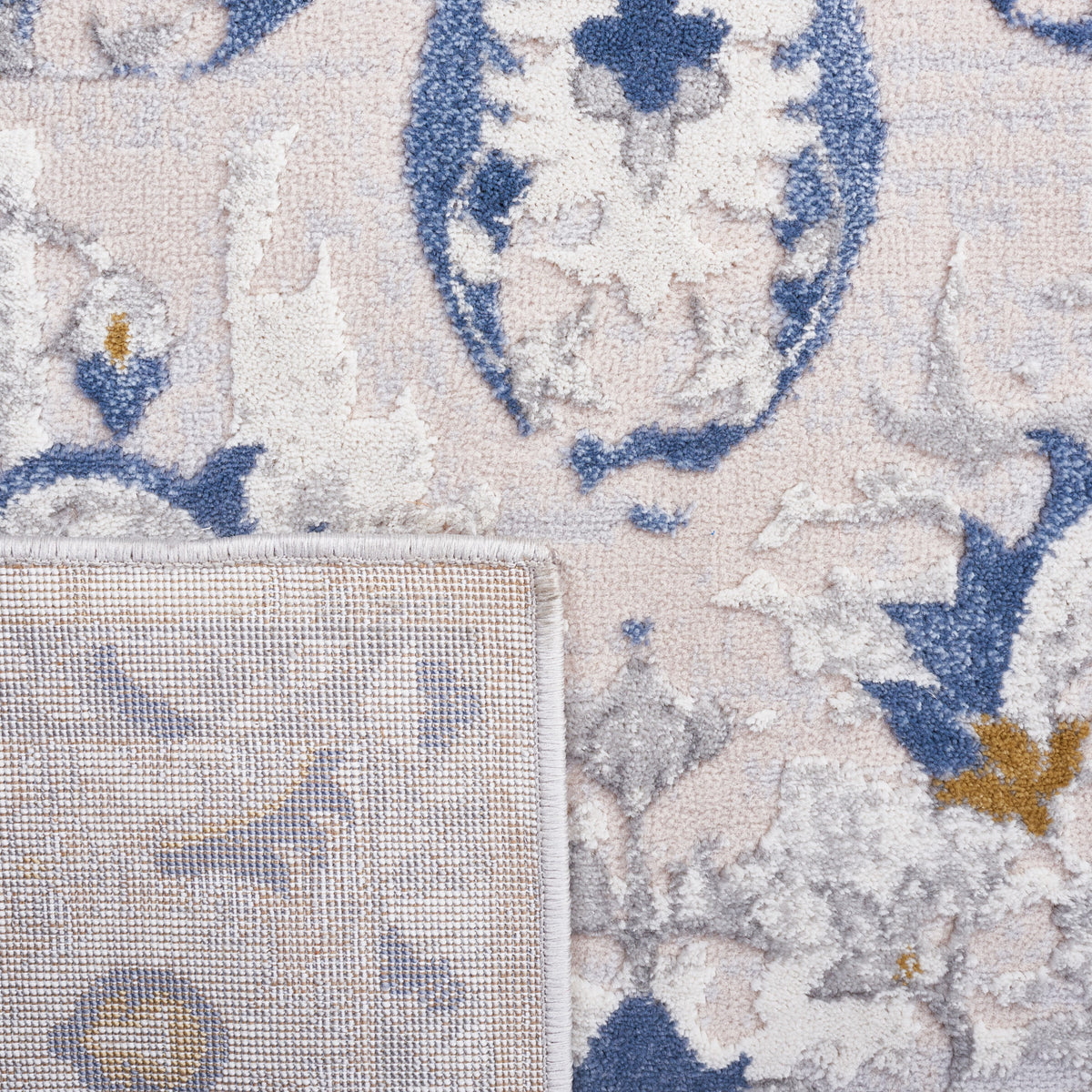 Light Grey Blue Oriental Area Rug 5'5" x 7'7" O55106