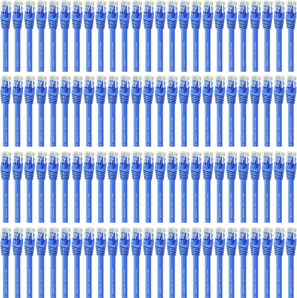 100-Pack Blue Cat5e Ethernet Patch Cable 3 Feet R28498