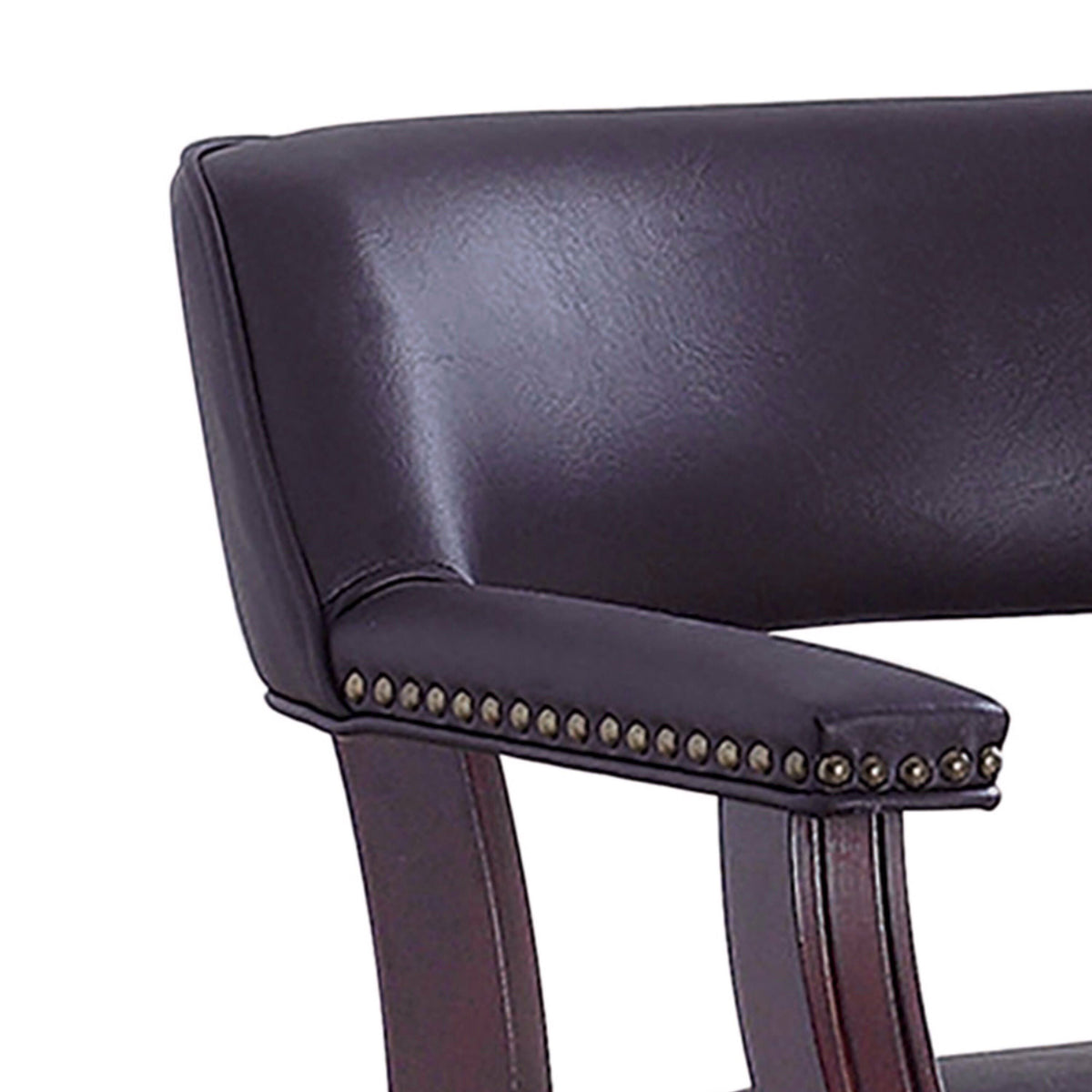 Brown Leatherette Accent Chair with Cut Out Back P3659