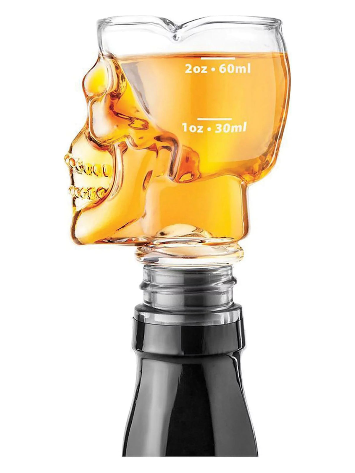 Skull Shaped Bottle Stopper Jigger Shot Glass K94040