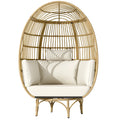Patio Swivel Egg Chair with Cushions O748