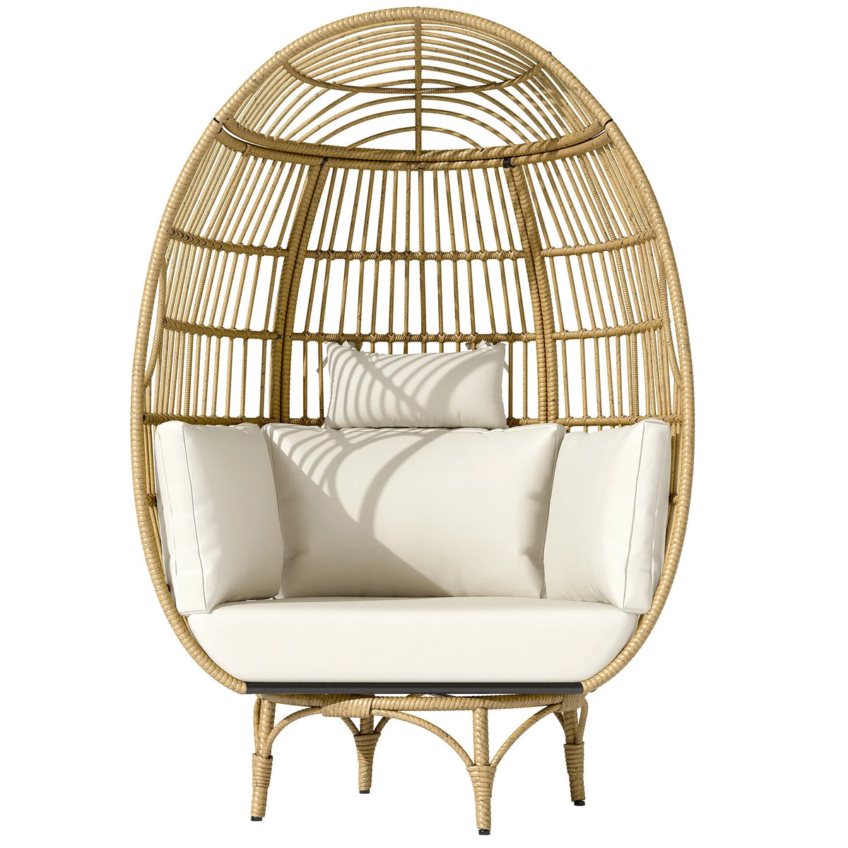 Patio Swivel Egg Chair with Cushions O748