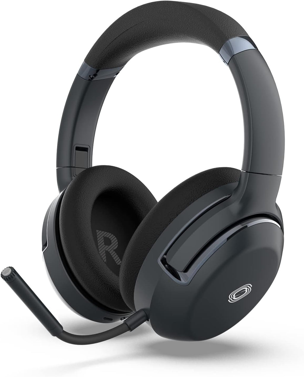 Wireless Noise Isolation Over Ear Bluetooth Headset with Detachable Mic, 35H Playtime, USB-C Fast Charging, Black Blue I879