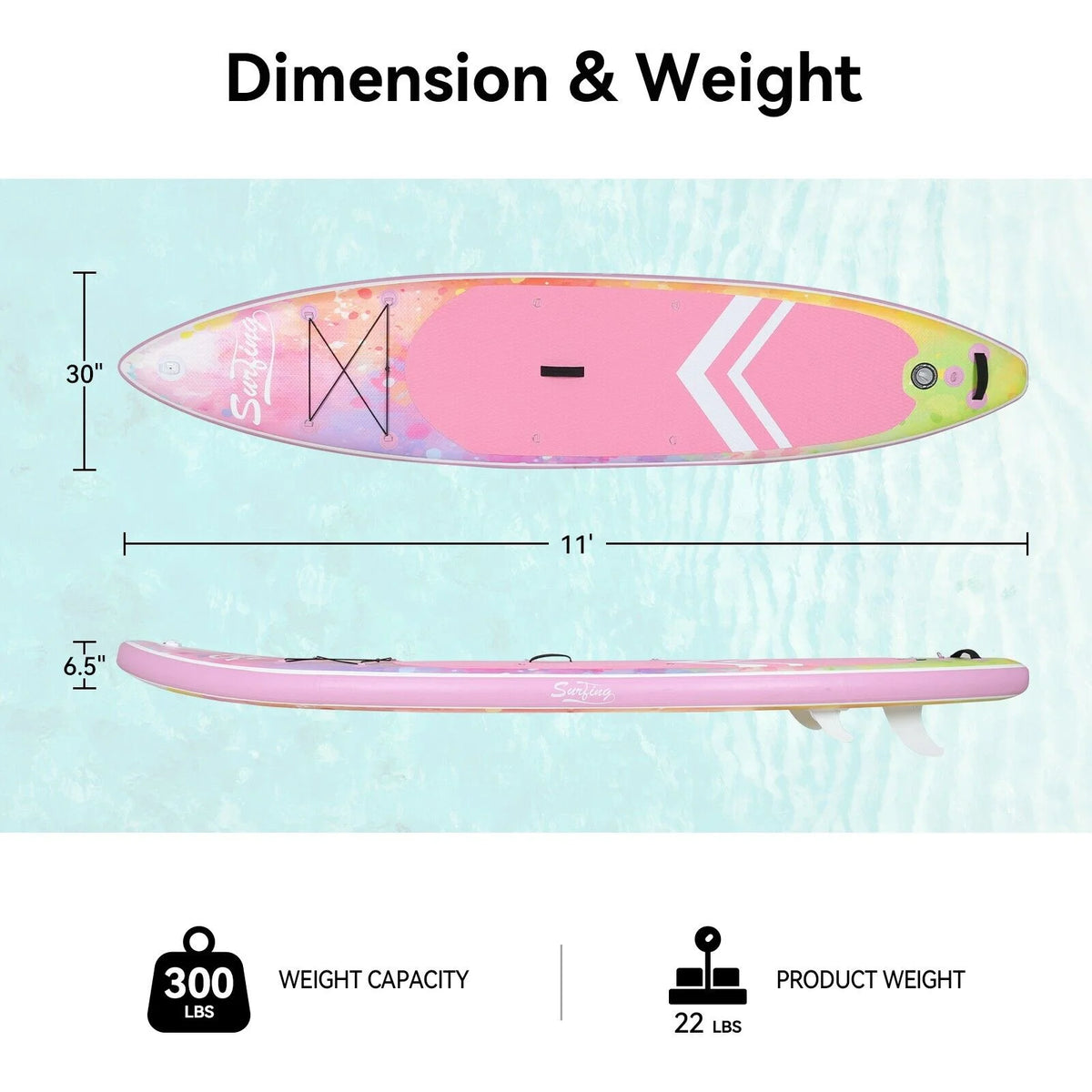 Inflatable Stand Up Paddle Board 11' with Backpack M2288