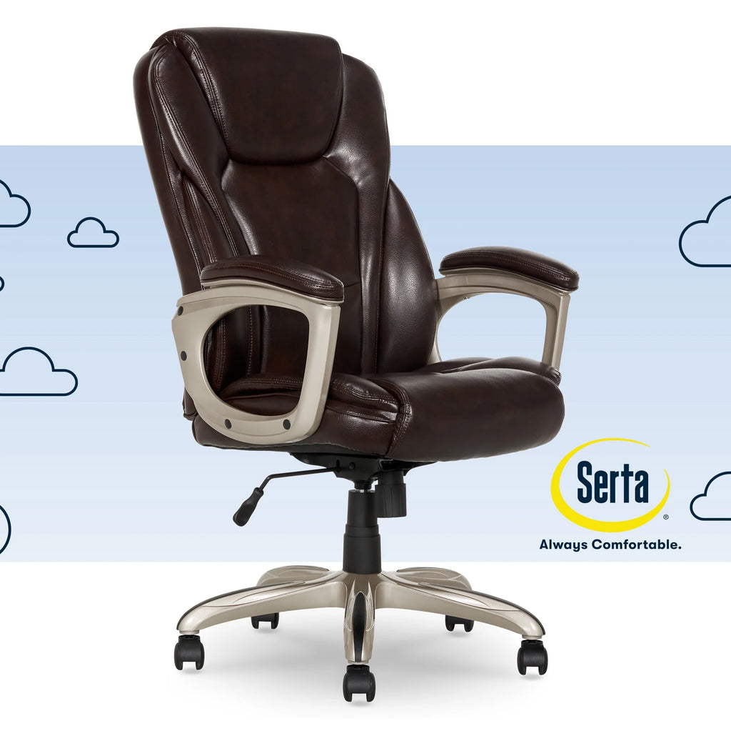 Black Bonded Leather Office Chair with Memory Foam F4481