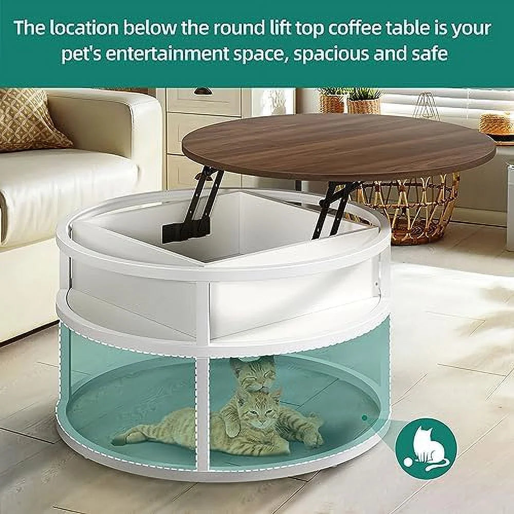 Round Lift Top Coffee Table Grey Y16456