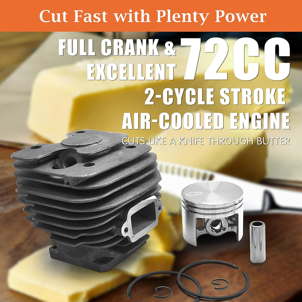 72cc Gas Chainsaw with NGK Spark Plug, 24 Inch Bar Q594