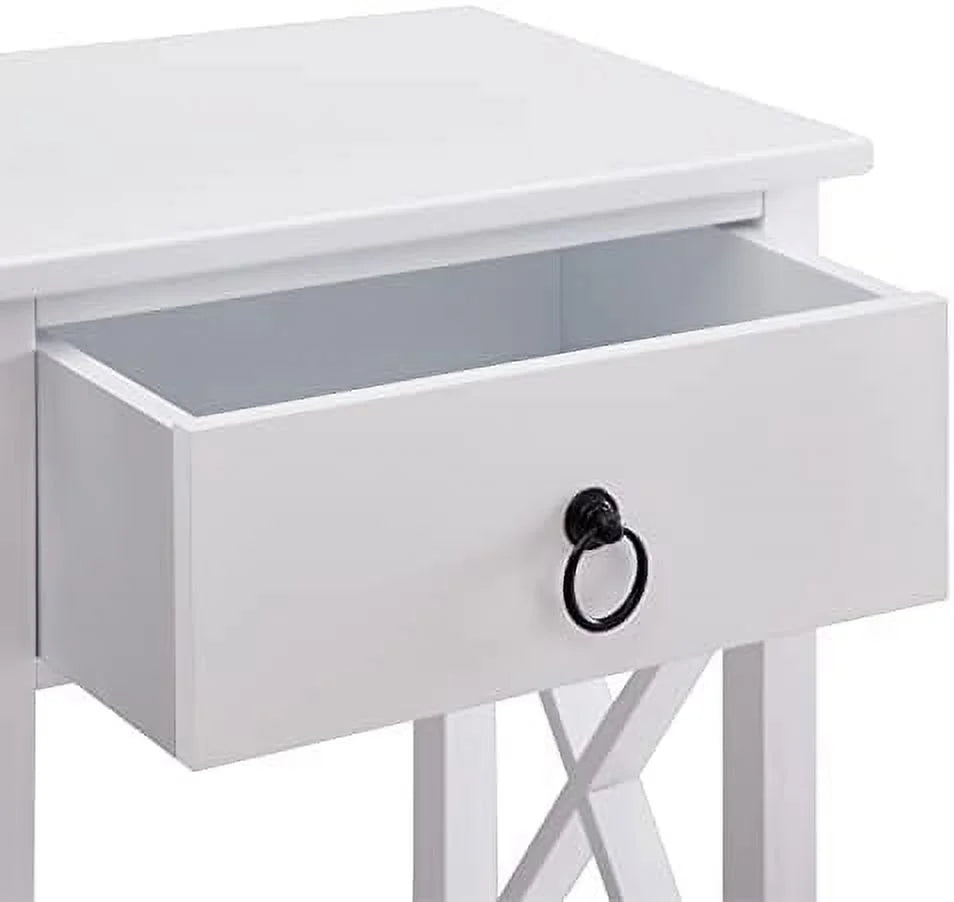 White Wood Nightstand Set of 2 G4215