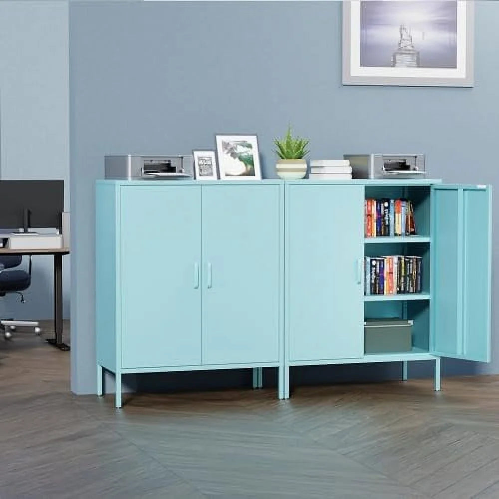 Metal Cabinet Locker with Hanging Rod and Adjustable Shelves I13436