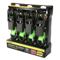 1 In x 12 Ft 500 LB Capacity Ratchet Tie Down Straps, 4 Pack K9347