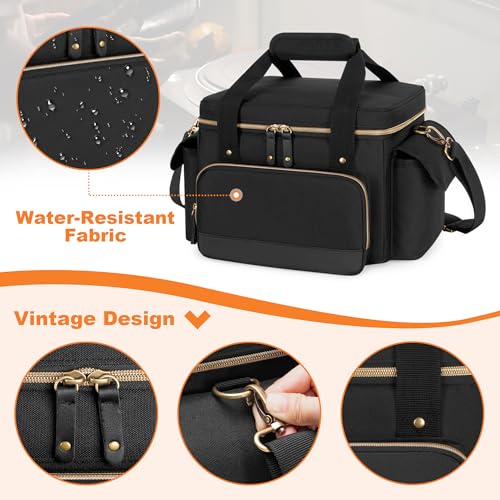 Vinyl Record Storage Box for 7 Inch Records, 80+ LP Carrying Bag with Dividers U64691