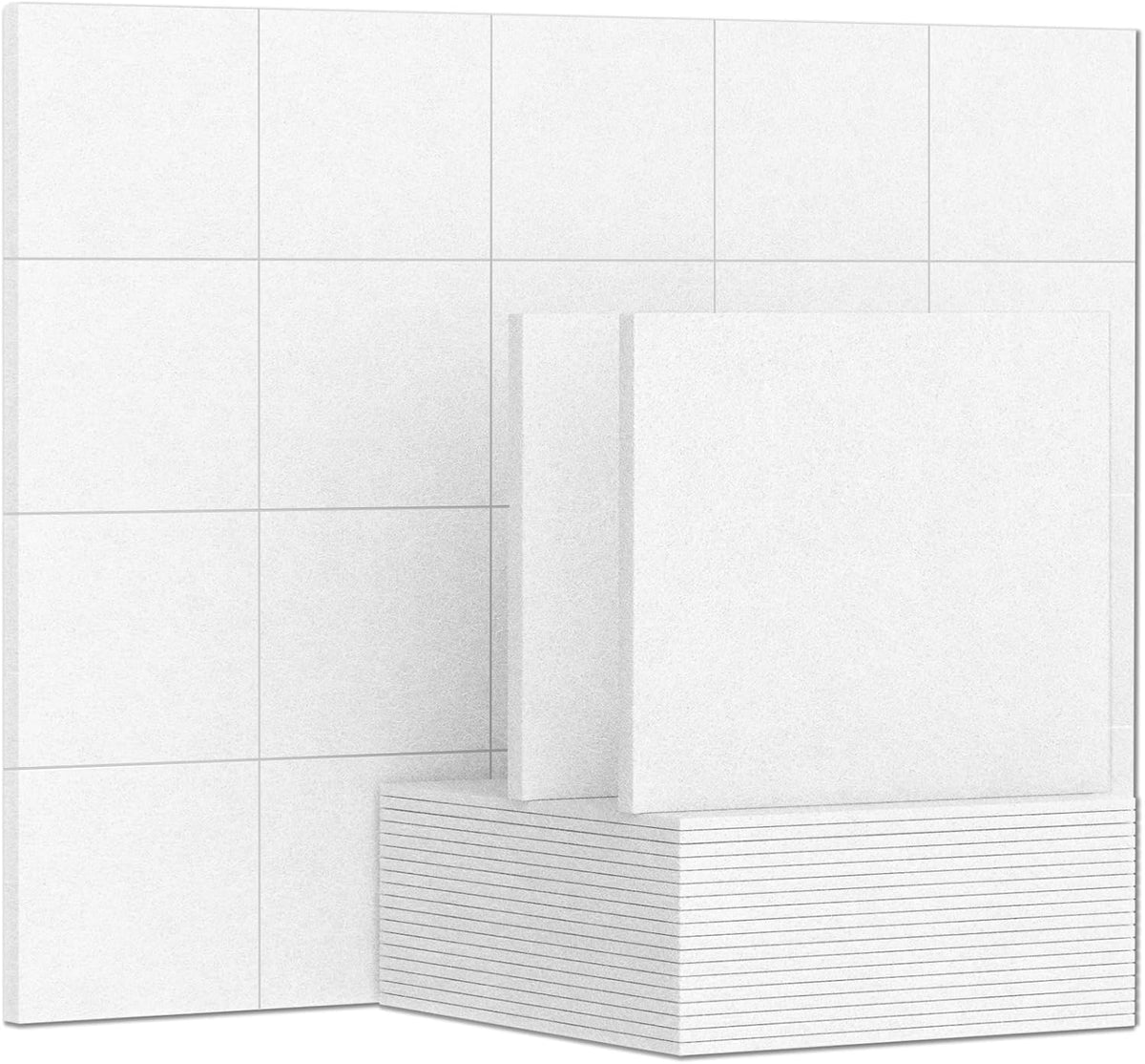 12 x 12 x 0.3 Inches Pack of 20 Sound Absorbing Panels Gray F26890