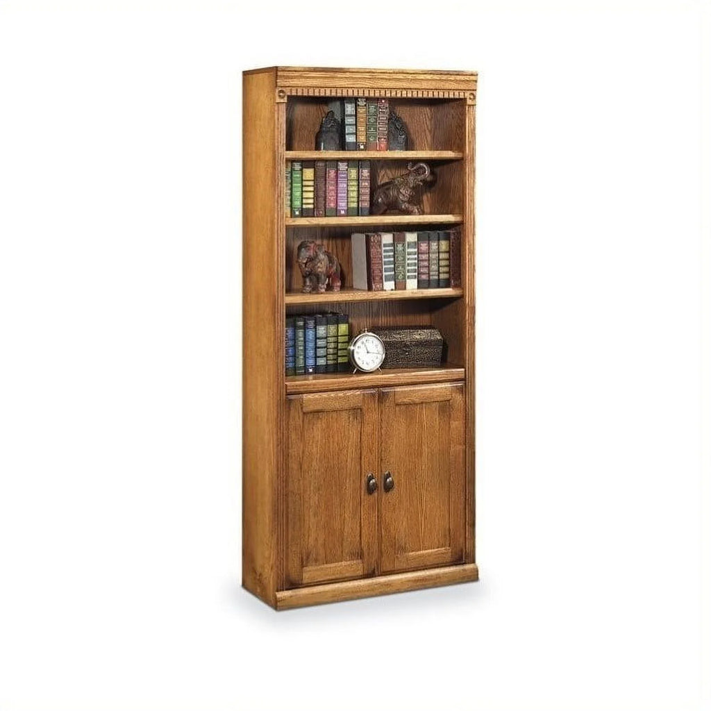 Brown Wood Bookcase with Lower Doors F913547