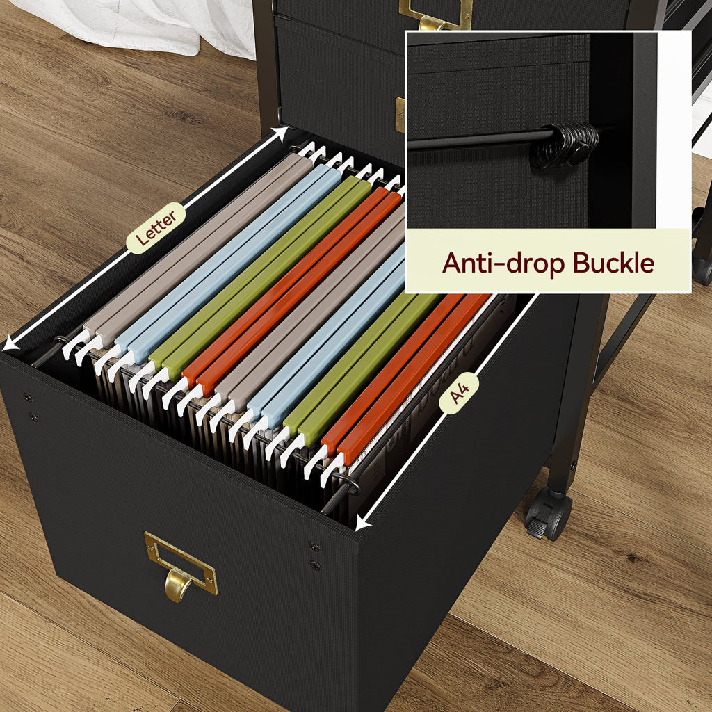 Black 4 Drawer Mobile File Cabinet A26400