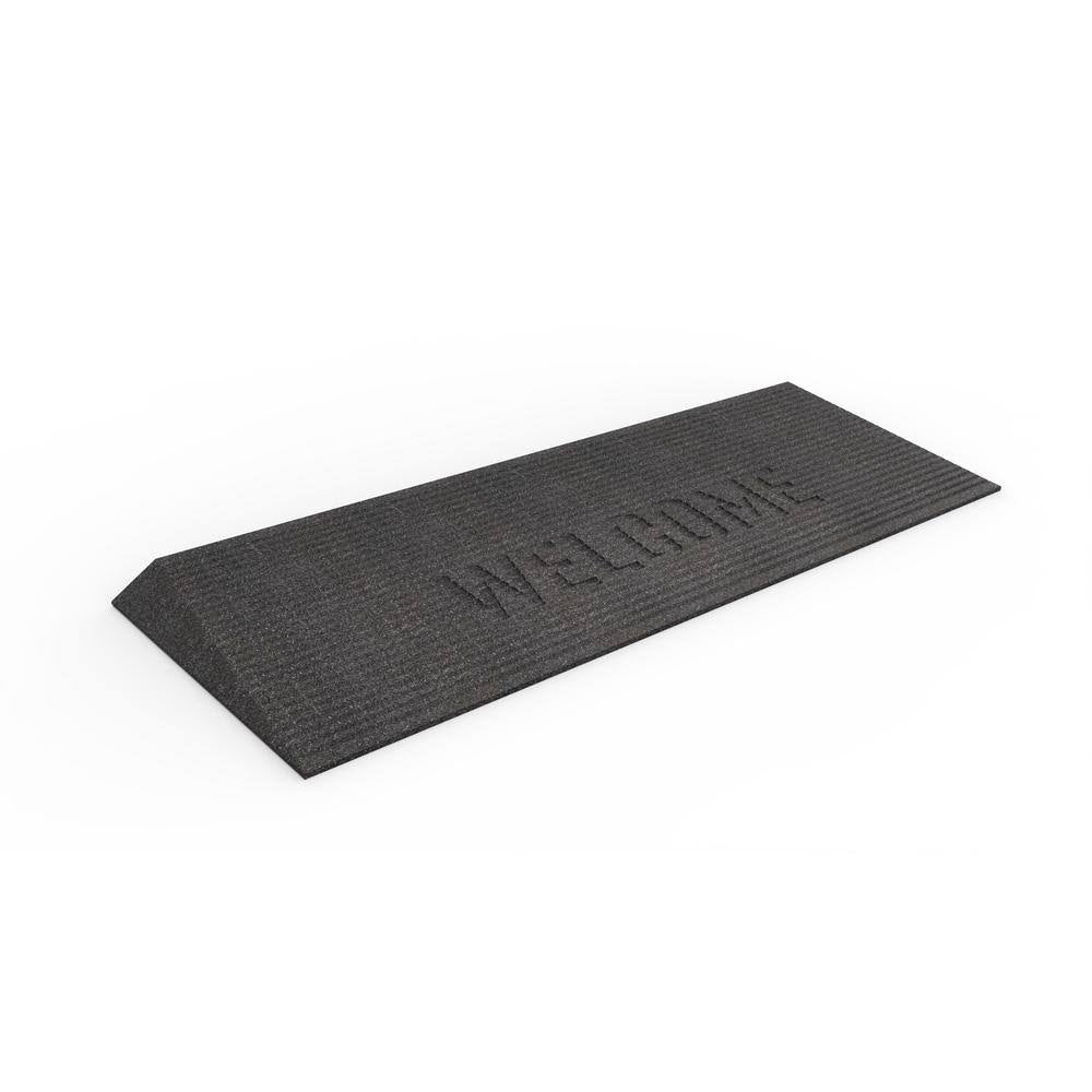 Black Rubber Angled Entry Door Threshold Welcome Mat T857