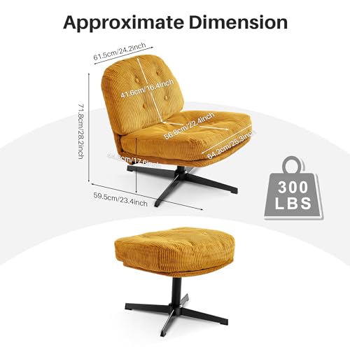 Swivel Accent Chair with Ottoman Z193