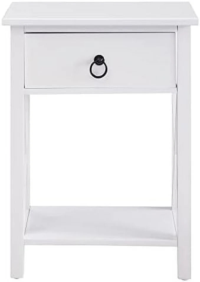 White Wood Nightstand Set of 2 G4215
