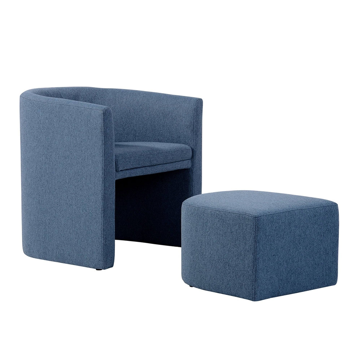 Blue Accent Chair with Ottoman H959