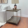 Graphite Gray Wood/Metal End Table with Shelf S648