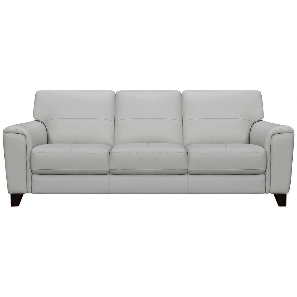 Gray Leather Square Arm Sofa with Wood Frame V1750