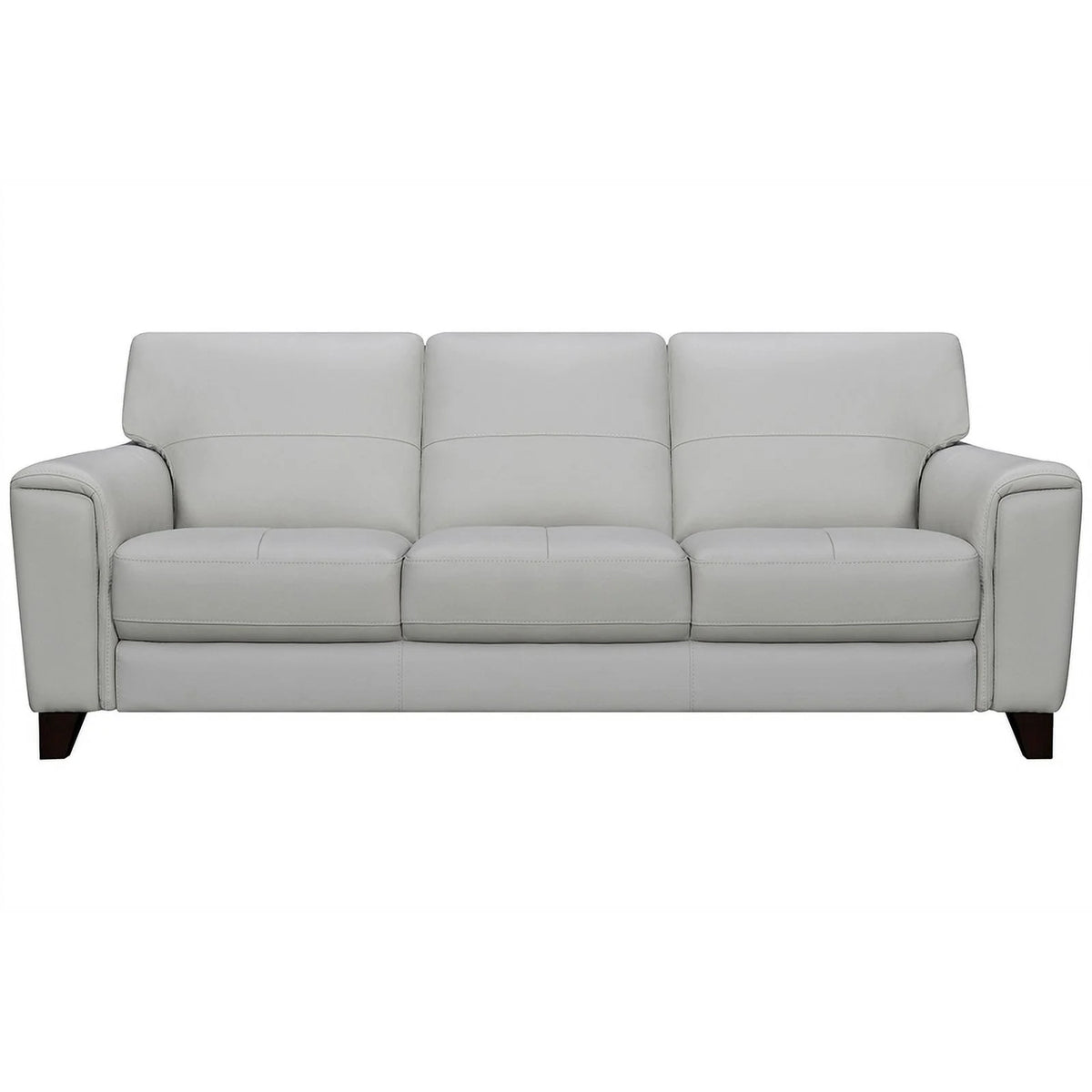 Gray Leather Square Arm Sofa with Wood Frame V1750