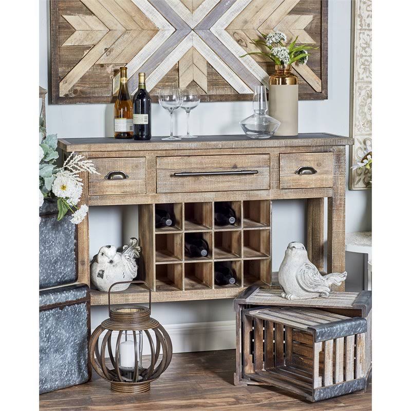 Brown Farmhouse Wood Console Table X487955