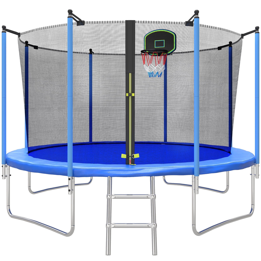 10ft Trampoline with Basketball Hoop and Enclosure Net M762249