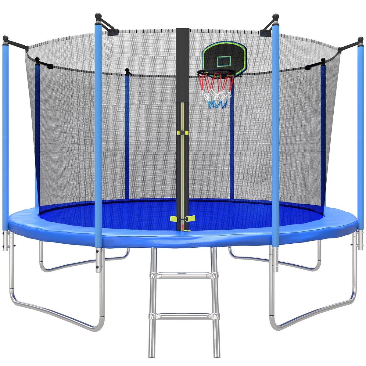 10ft Trampoline with Basketball Hoop and Enclosure Net M762249